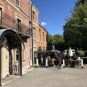 Exterior with outside seating at The Lion Hotel in Dartford