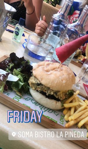 Vegan burger  at Soma Bistro in La Pineda
