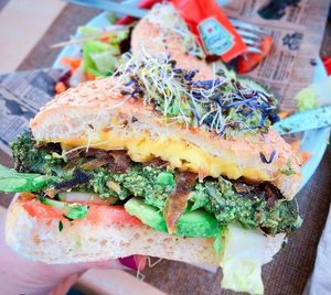 Mi vegan burger at Soma Bistro in La Pineda