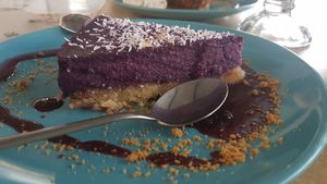 Tarta arándanos at Soma Bistro in La Pineda