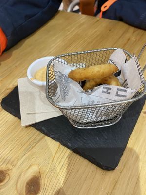 Onion rings (ate 2 already!)  at Vegan Queen in Murcia