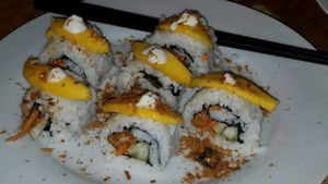 mango sushi, vegan floss at Cafe Honest in Siargao