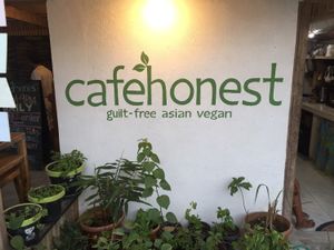 New cafe honest sign  at Cafe Honest in Siargao