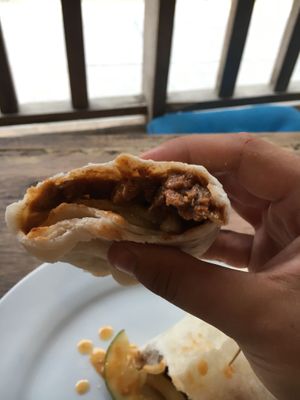 Shawarma wrap - doesn’t look like much but tasted amazing  at Cafe Honest in Siargao