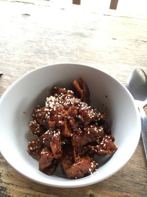 Korean popcorn chicken  at Cafe Honest in Siargao