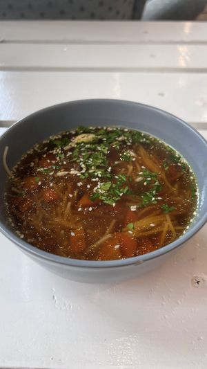 Polish traditional soup 'rosol’  at Jarmuzno in Bielsko-biala