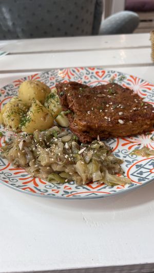 Schabowy with young cabbage stew and potatoes  at Jarmuzno in Bielsko-biala