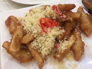 Deep-fried veg squid at Three Virtues 三德食品 - Jordan in Kowloon