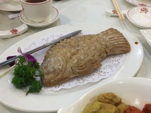 Deep fried yam fish at Three Virtues 三德食品 - Jordan in Kowloon