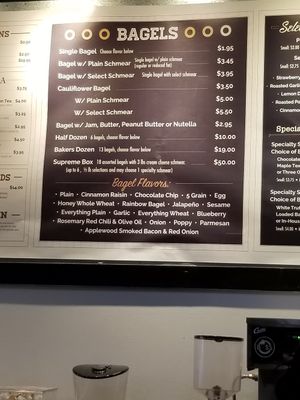Menu at Boss Bagel in San Antonio