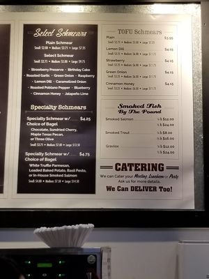 Menu at Boss Bagel in San Antonio