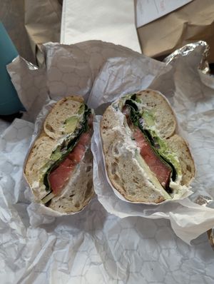 Very Vegan, lightly toasted at Boss Bagel in San Antonio