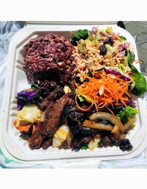 Absolutely delicious, down to the salad 😋 at The Sun Vegan in Fountain Valley