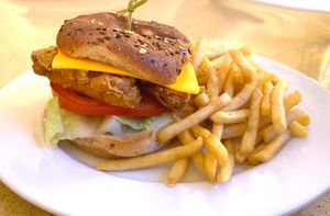 Fish Burger at The Sun Vegan in Fountain Valley