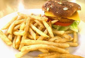 Chickun Burger at The Sun Vegan in Fountain Valley