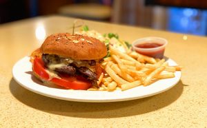 Happy Burger Combo at The Sun Vegan in Fountain Valley