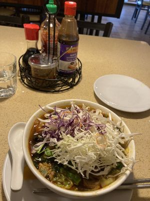 Lemongrass vegetable soup at The Sun Vegan in Fountain Valley