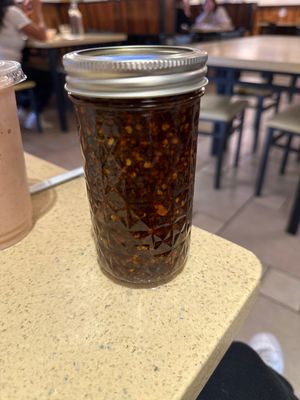 Housemaid chili oil  at The Sun Vegan in Fountain Valley