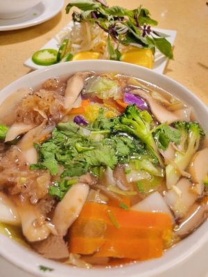Veggie Pho (again) w/rice noodles so nice ☺️ at The Sun Vegan in Fountain Valley