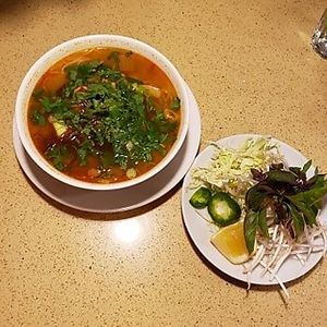 Royal noodle soup. Mmm! at The Sun Vegan in Fountain Valley