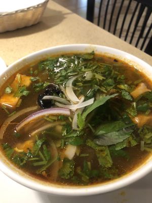 Royal pho noodle soup at The Sun Vegan in Fountain Valley