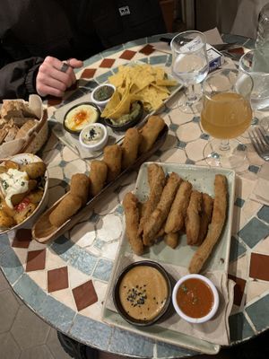 tapas platters :) at Biocenter - Pintor Fortuny in Barcelona