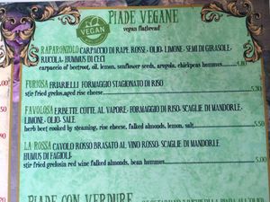 menu at C'era Una Volta Una Piada in Milan