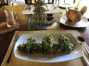 Starter: avocado filled bitter gourd.   at Koththamalli by Rohan in Negombo