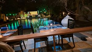 Poolside dining. at Koththamalli by Rohan in Negombo
