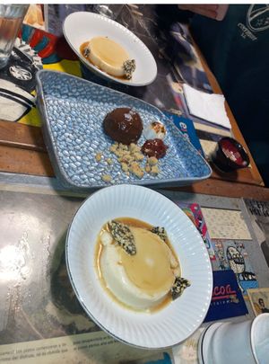 Flan and chocolate at Donnet in Buenos Aires