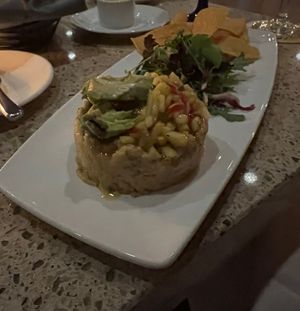 Chickpea tahini tartare with avocado   at Ike's Bistro in Oranjestad