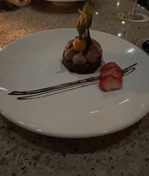 Hazelnut chocolate mousse cake  at Ike's Bistro in Oranjestad
