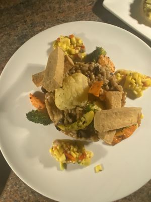 Main course truffle risotto  at Ike's Bistro in Oranjestad