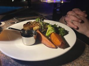 “Steak and Shrimp"  at Ike's Bistro in Oranjestad