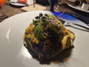 Corn chip entree   at Ike's Bistro in Oranjestad