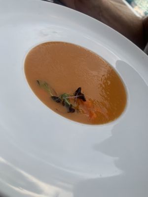 LemonGrass Carrot Ginger Soup  at Ike's Bistro in Oranjestad