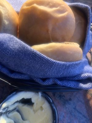 Vegan buns and butter  at Ike's Bistro in Oranjestad