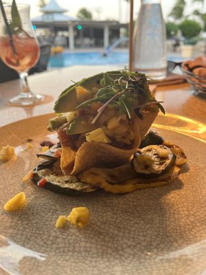 Stuffed Corn Chips and Avocado   at Ike's Bistro in Oranjestad