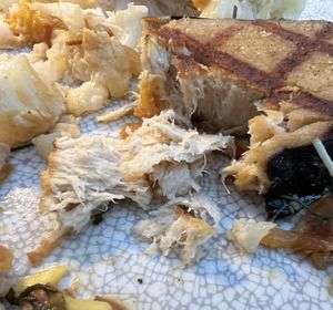 Fish showing texture   at Ike's Bistro in Oranjestad