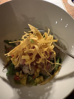 Lychee ceviche   at Ike's Bistro in Oranjestad