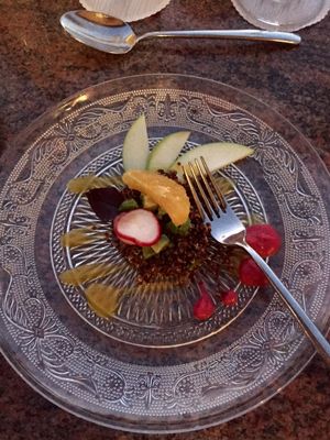 Chef Tasting Menu - Vegan - Red Quinoa Salad at Ike's Bistro in Oranjestad