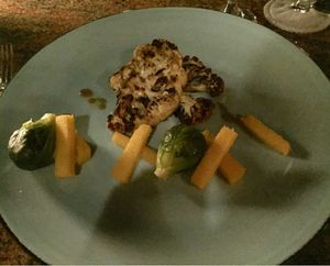 Chef Tasting Menu - Vegan - Cauliflower Steak at Ike's Bistro in Oranjestad