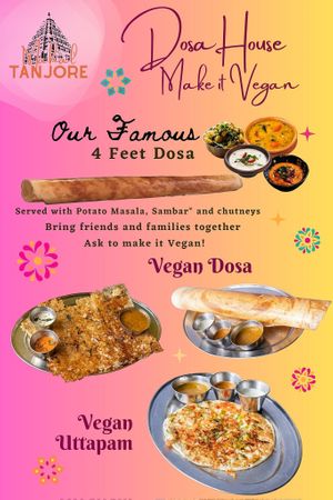 Vegan Dosa options available at Mahal Tanjore at Mahal Tanjore in Ottawa