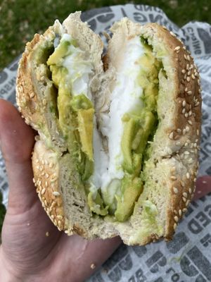 Vegan Cream Cheese and Avocado bagel  at B Bagel Bakery Bar in South West London