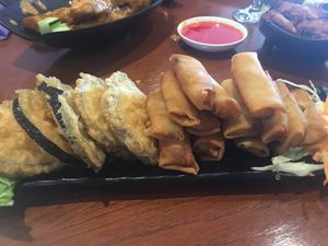 Spring rolls and aubergine at Ty-8 in Margate