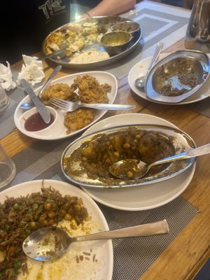 We were so hungry so, only a picture while eating 😅  at New Marwadi Restaurant in Pokhara