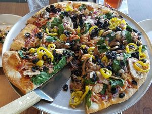 Vegan puzza at Chattanooga Pizza Co in Chattanooga