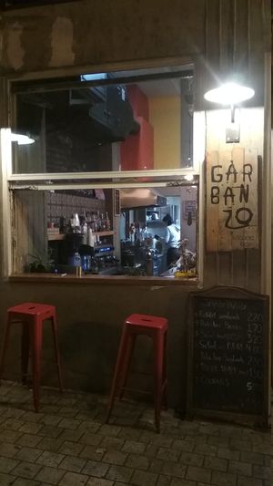 Font side at Garbanzo Falafel in Thessaloniki