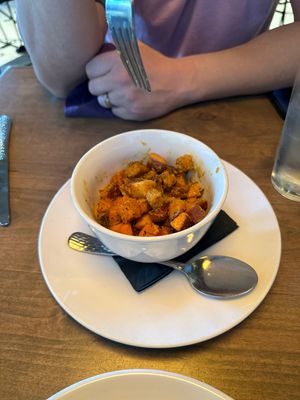 Yellow curry sweet potato appetizer   at Picazzo's  in Glendale