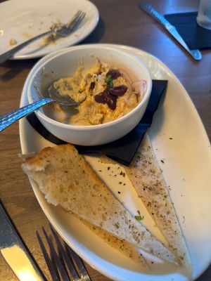Vegan hummus and house made flatbread  at Picazzo's  in Glendale
